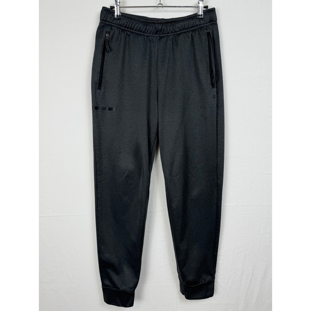 Etonic Mens Jogger Pants Size M Black Zipper Pockets Drawstring Tapered Leg